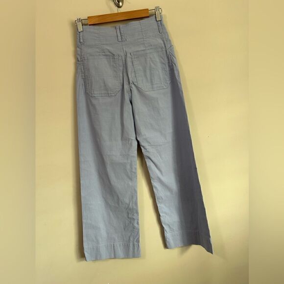Anthropologie Flared Cropped Pants in Light Blue - Picture 5 of 9